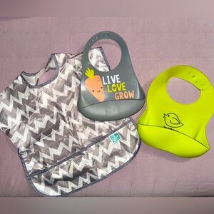 Silicone // Nylon bundle of 3 baby/toddler feeding bibs VGUC easy to clean!